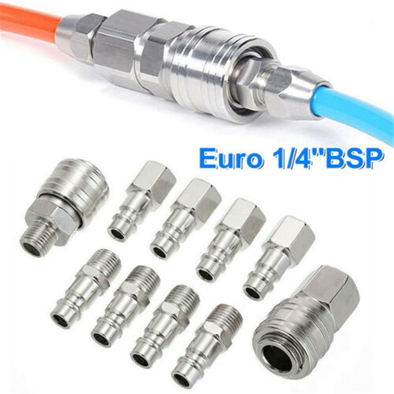 Euro 1/4''BSP Air Line Fitting Hose Pneumatic Fitting Air Compressor Connector