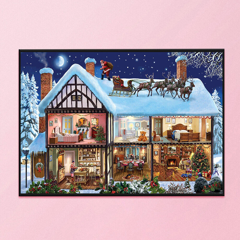 Full Cross Stitch Eco-cotton Thread 11CT Printed Snow House Still Life Craft Kit