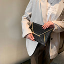 Women Sequins Solid Color Envelope Bag Lady Square Clutch Purse (Black)