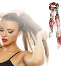 Women Printing Ribbon Elastic Rubber Bands Scrunchie Ponytail Holder Hair Rop