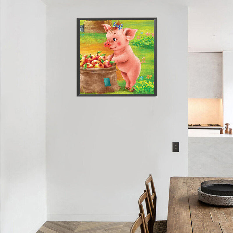 Diamond Painting 5D DIY piglet eating Full Round Drill Rhinestone Picture