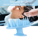 Silicone Shower Hair Wash Comb Brush Head Scalp Massage Brush (Dark Blue) Newly