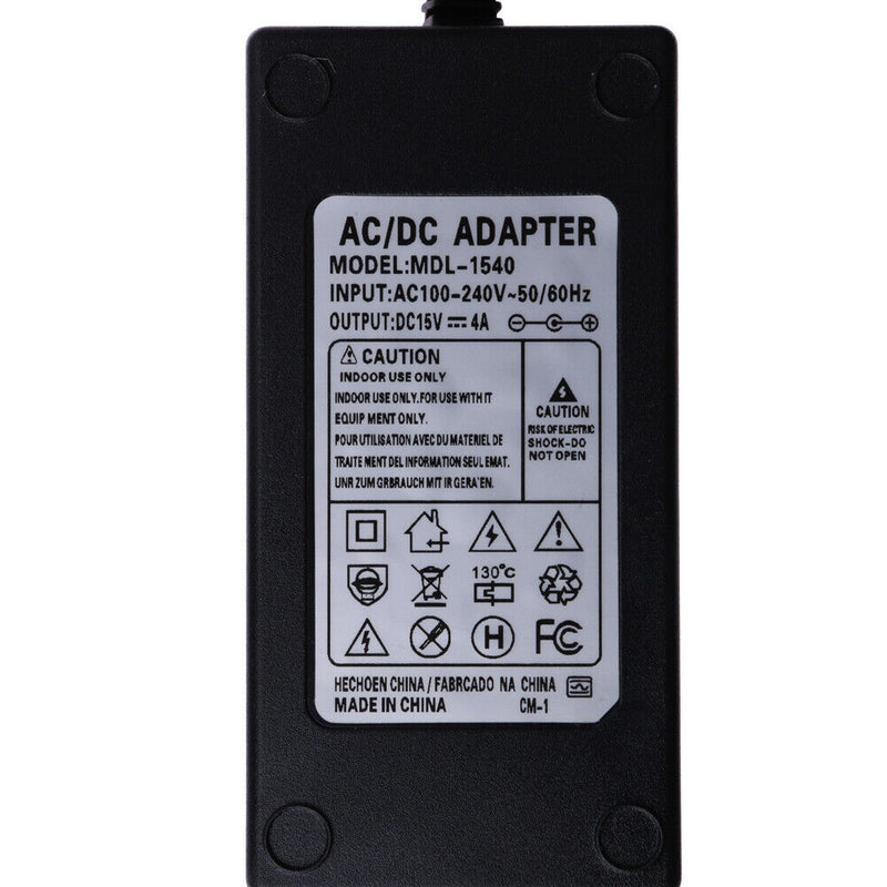 60W AC to DC 15V Power Supply Adapter Short Circuit Overload Protection (EU