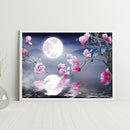 DIY Oil Paint by Numbers Magnolia Flower Painted Acrylic Coloring Picture