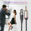 Mini XLR Female to 3.5mm TRS Stereo Male Plug Audio Adapter Cable for Camer