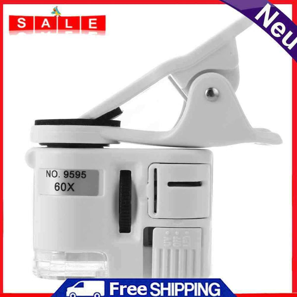 highplus Magnifier Universal 60x Cell Phone Microscope Camera Clip Lens with LED Light
