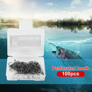 100pcs/box High Carbon Steel Fishhooks Barbed Hooks High Efficiency (6)