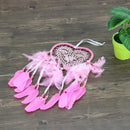 Pink Feathers Love Heart Wall Hanging Dream Catcher Home Door Pure Handmade Drea