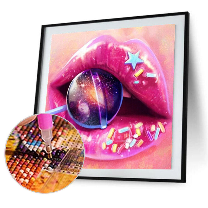 5D DIY Diamond Painting Kits Lip Art Full Round Drill Wall Decor Art Crafts