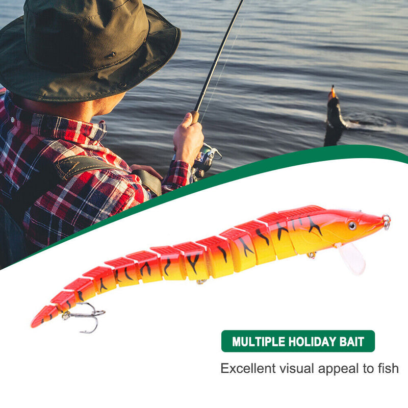 23cm 46g Simulation Fishing Lures Artificial Wobbler 13 Segments Bait (D) Newly