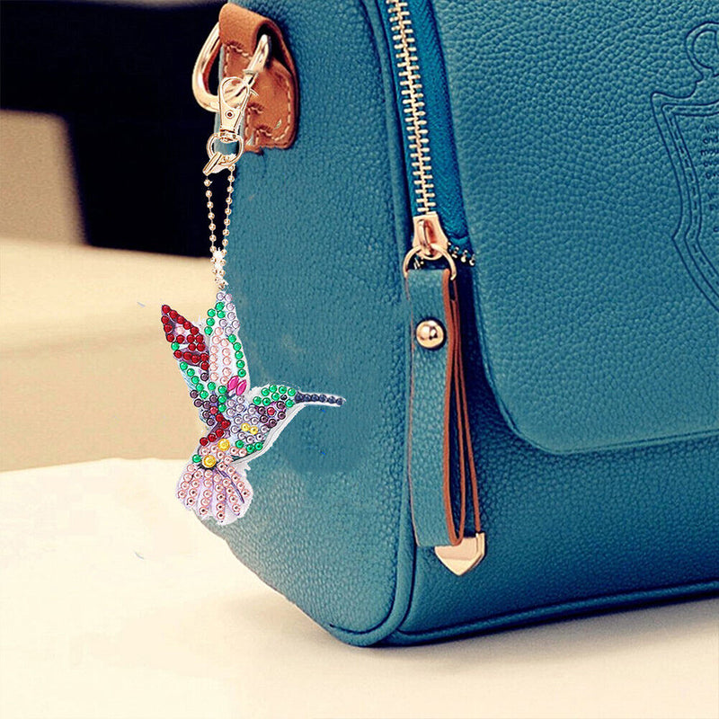 4pcs DIY Hummingbird Full Special Shaped Diamond Painting Keychain (AA915) Newly