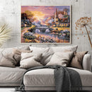 Sunset Village 50x40cm Oil Paint By Numbers DIY Painting