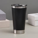 Double-layer Thermal Mug Beer Cups Stainless Steel Coffee Bottle (Black)
