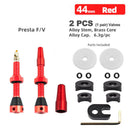 2pcs Bicycle Tubeless Valve Set Bike CNC Machined Anodized Tool (44mm Red) Newly