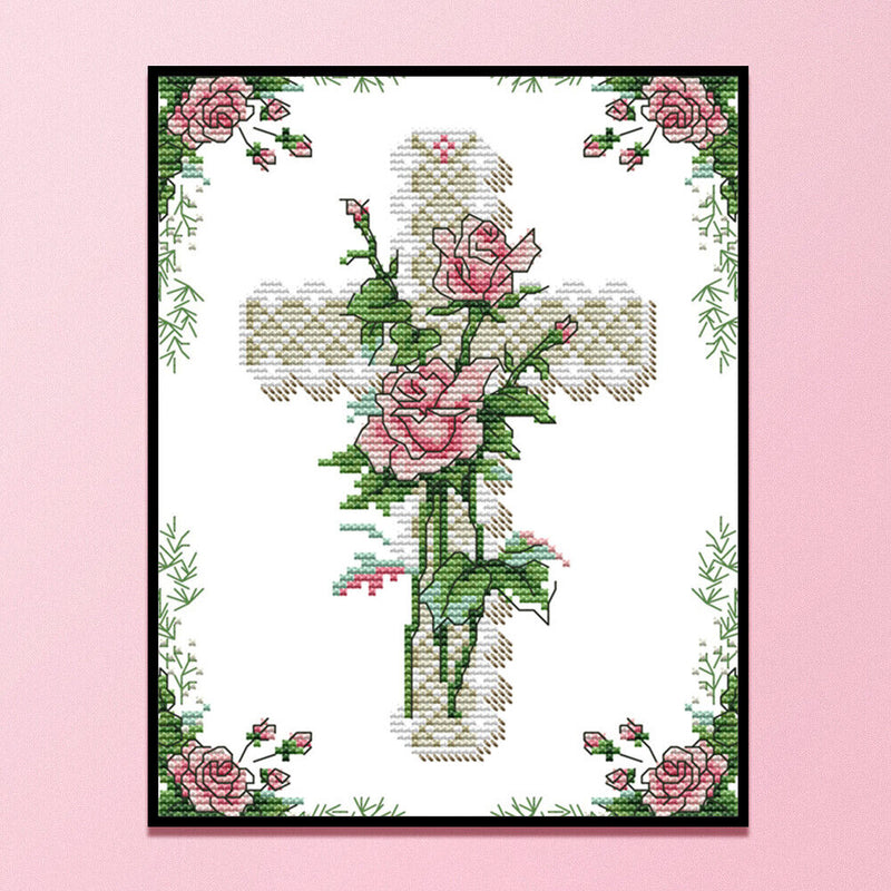 DIY Heart of Rose Partial Embroidery Set Canvas Artworks Home Wall Decorations