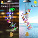 Colorful LED Solar Light Outdoor Wind Chime Butterfly Pendant Lamps (B)