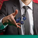 7pcs/Set Dichromatic Dices Digital Polyhedron Starry Sky Dice (Black Blue) Newly