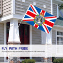 Polyester Giant England Flag Hanging Banners with Queen Elizabeth II (B) Newly