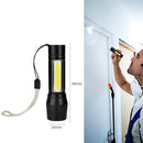 XPE + COB LED Flashlight Rechargeable IPX4 3 Gears Adjustable Electric Torch