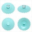 Lace Silicone Diamond Cup Lid Thermal Insulation Cup Cover (Baby Blue)
