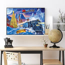 Diamond Painting 5D Full Round Drill Mosaic DIY Christmas Train Kit Wall Decor