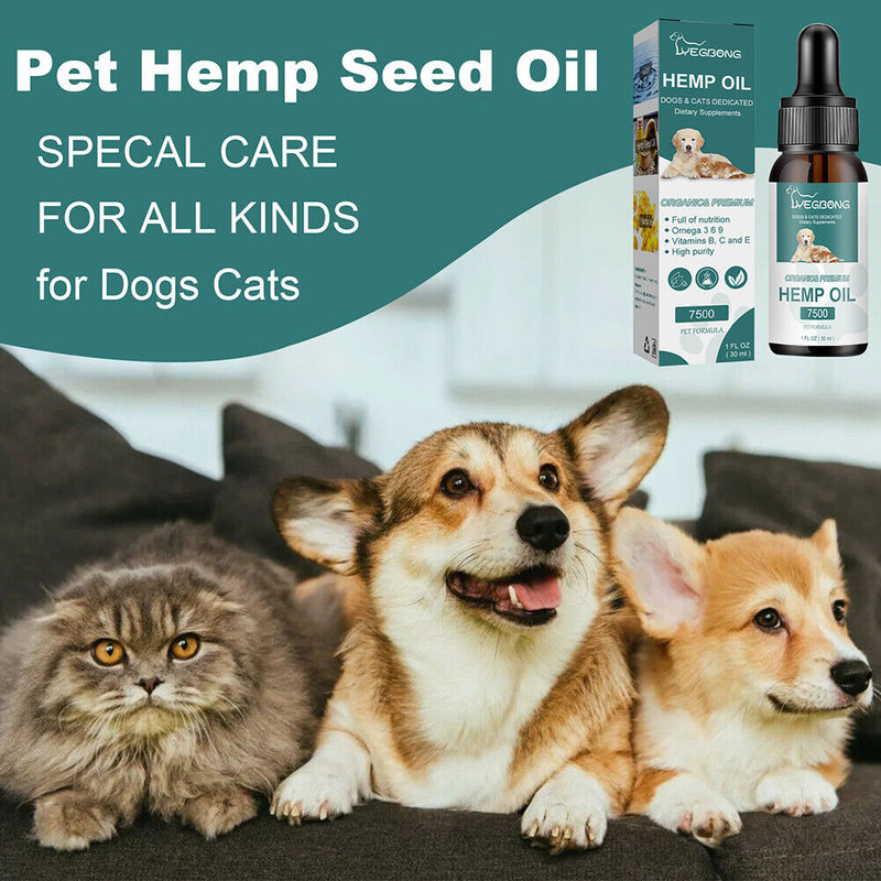 Pet Pain Relief Oil Calming Aid for Cats Dogs Joint Support Immune Skin Health