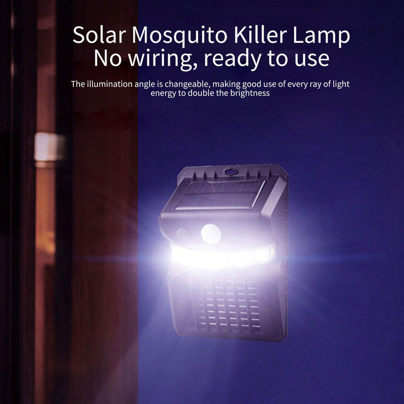 Solar wall lamp electric shock mosquito lamp outdoor waterproof white warm
