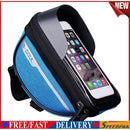 Bike Front Frame Touch Screen Waterproof Phone Bag Top Tube Pannier (Blue)