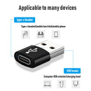 2x USB 3.1 Type C Female to USB 3.0 A Male Adapter Data+Charging (Black)