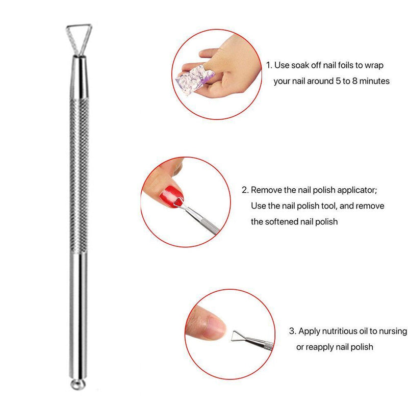 Dual-ended Cuticle Pusher Stick Rod Set Nail Gel Cleaner Nail Polish Remover