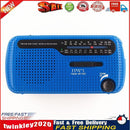 Solar Hand Crank Radio AM/FM Radio with LED Flashlight for Outdoor (Blue) Newly