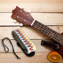Adjustable Guitar Ukulele Strap Rainbow Webbing Belt with PU Leather Ends 4.3ft