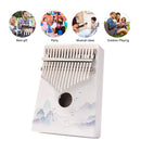 17 Keys Kalimba Wood Thumb Finger Piano Musical Instrument for Beginner (D)