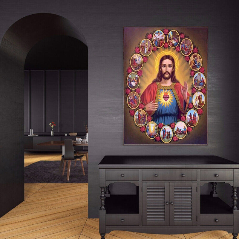 30 x 40cm 5D Full Drill Diamond Painting DIY Jesus Rhinestone Picture Poster Kit