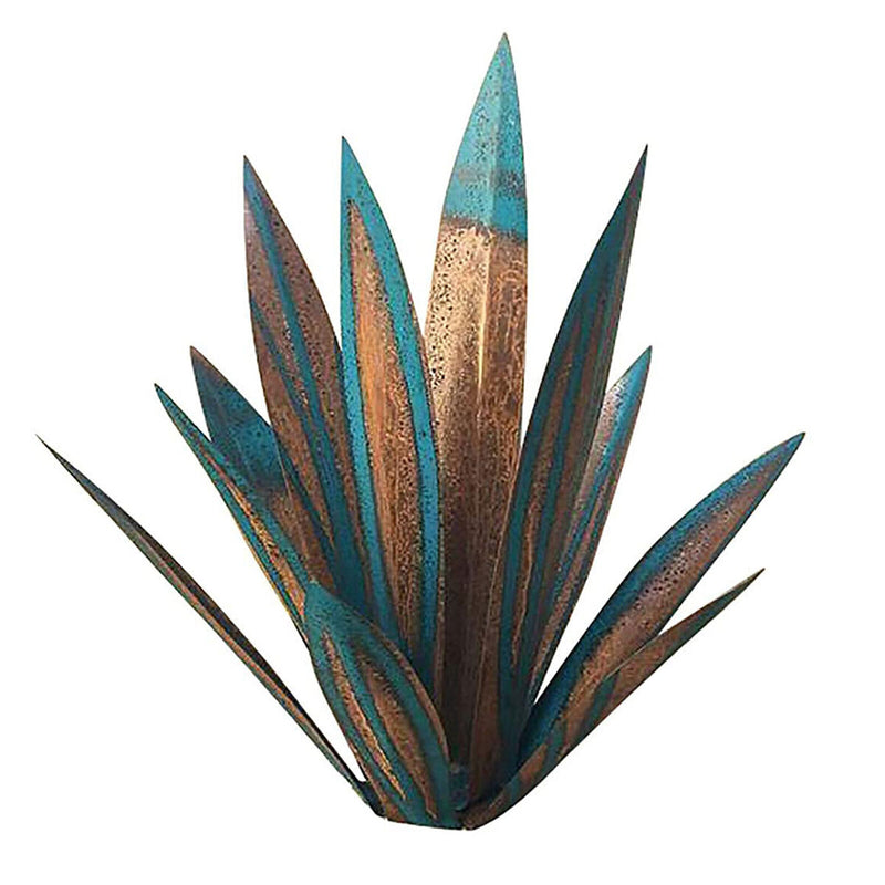 Metal Blue Tequila Sculpture DIY Agave Plant Garden Statue Outdoor Decor