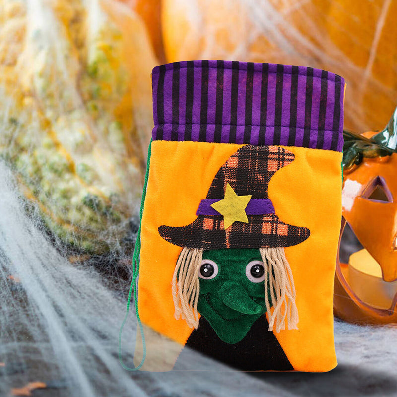 Halloween Trick or Treat Bags for Kids Candy Drawstring Gift Sack Tote (B)