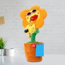 Simulation Sunflower Dancing Saxophone Musical Plush Toys (Orange Fillet) Newly