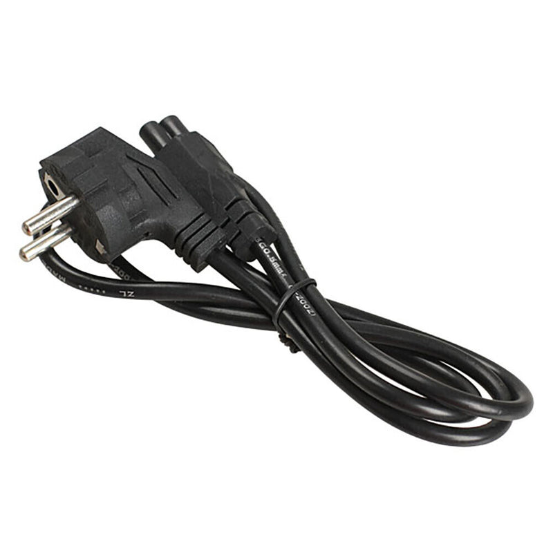 1M EU 3 Prong 2 Pin AC Laptop Power Cord Adapter Cable Black