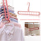 Clothes Wardrobe Hanger Hook Clothing Hanging Rack Shelf Organizer (Pink) Newly