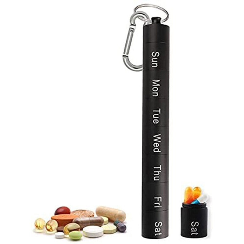 Medicine Box Weekly Tablet Holder with Keychain Separable Travel Pill Stora