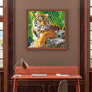 5D DIY diamond painting full circle diamond tiger w798