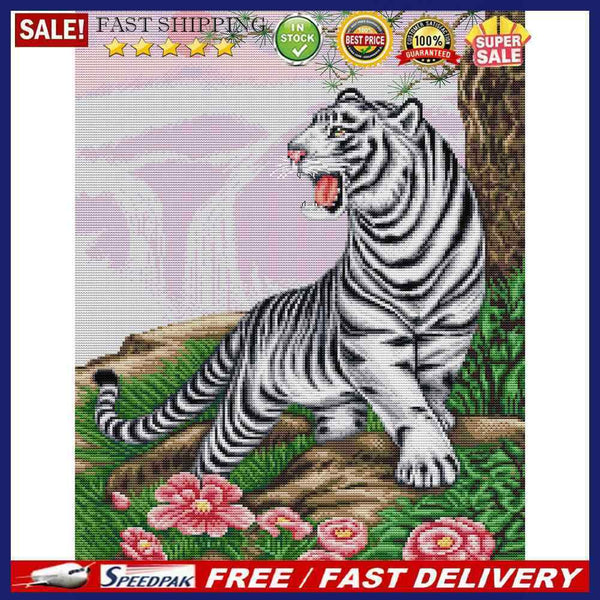 14CT Full Cross Stitch Animal Stamped DIY Embroidery Kits Handmade Cotton Cra