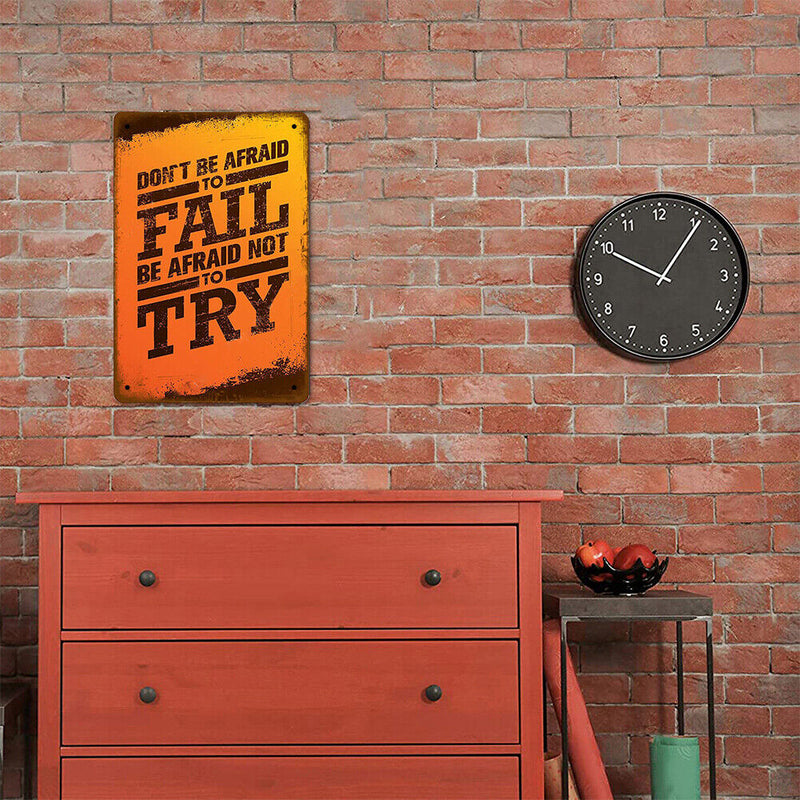 Fall Try Retro Metal Plate Tin Sign Plate for Bar Pub Club Cafe Iron Paintings