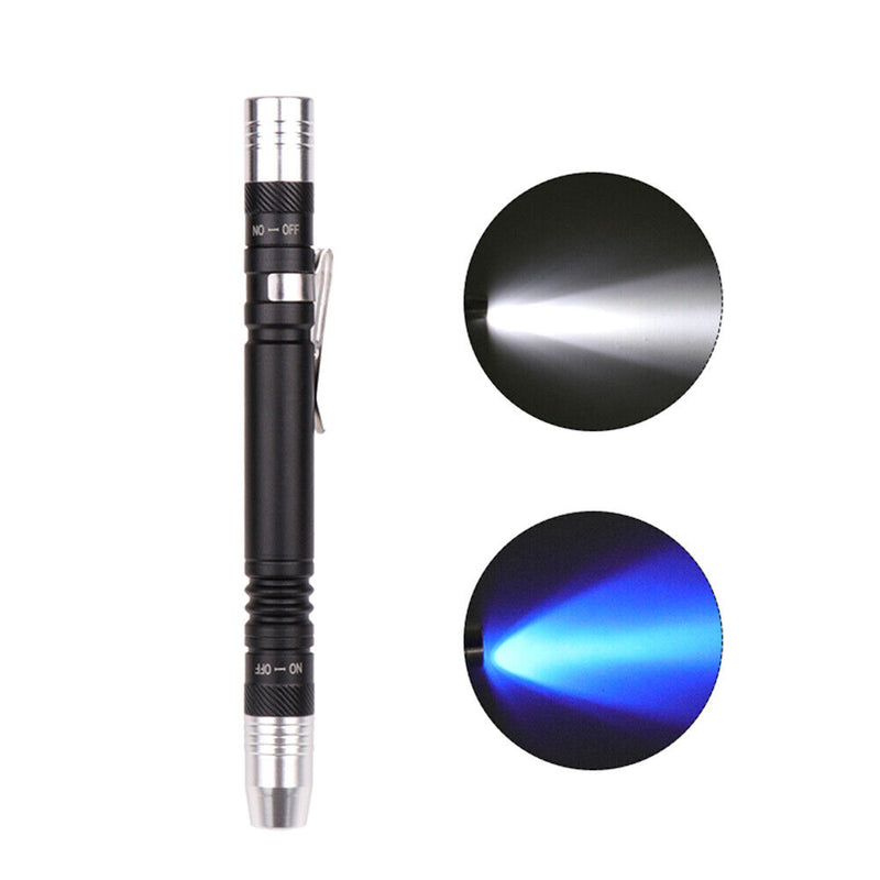 Aluminum Alloy Pen Light Mini Portable XPE LED Switch UV Flashlight Night T