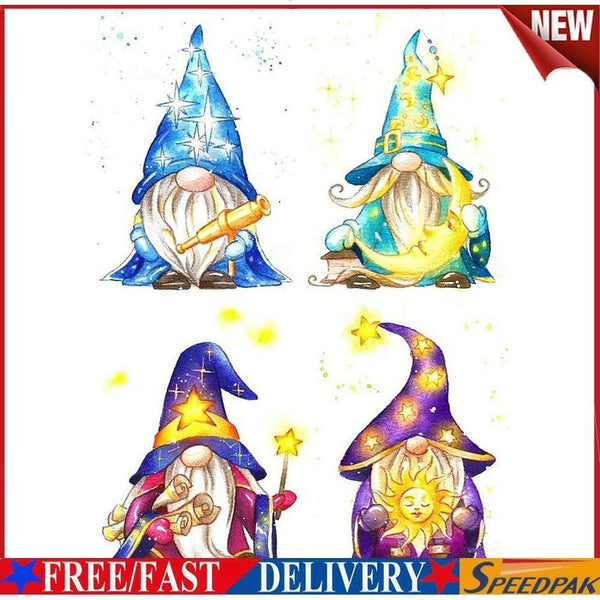 DIY Cross Stitch Partial Embroidery Kit Four Goblin Cartoon Stamped Decor #F