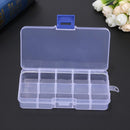 10 Compartments Transparent Plastic Jewelry Pills Organizer Storage(White)