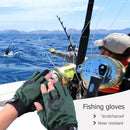 1 Pair Skidproof Half Finger Cycling Fishing Anti-Slip Glove(Green)