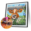 5D Diamond Painting Kit Grazing Cow Full Round Drill DIY Mosaic Picture Home Art