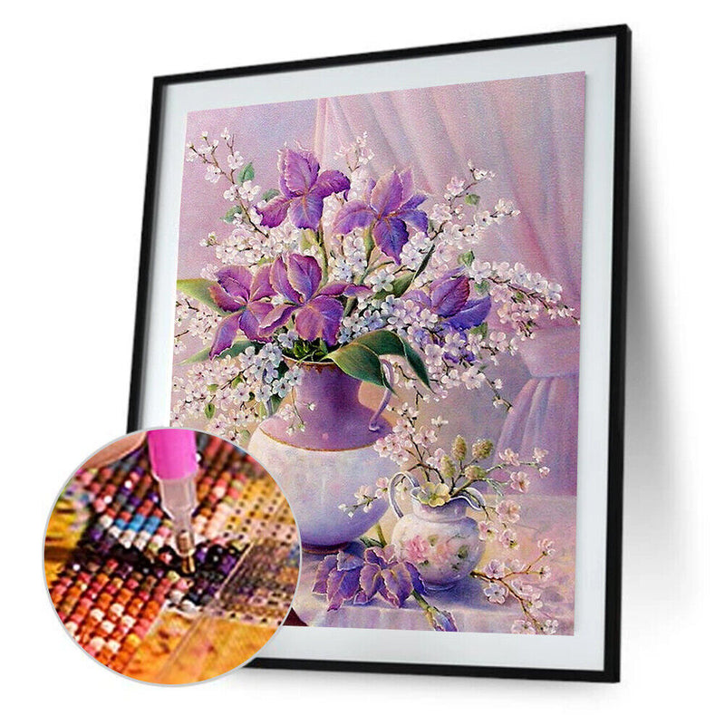 Romantic Flowerpot 5D Diamond DIY Painting Craft Kit Cross Stitch Decor Newly