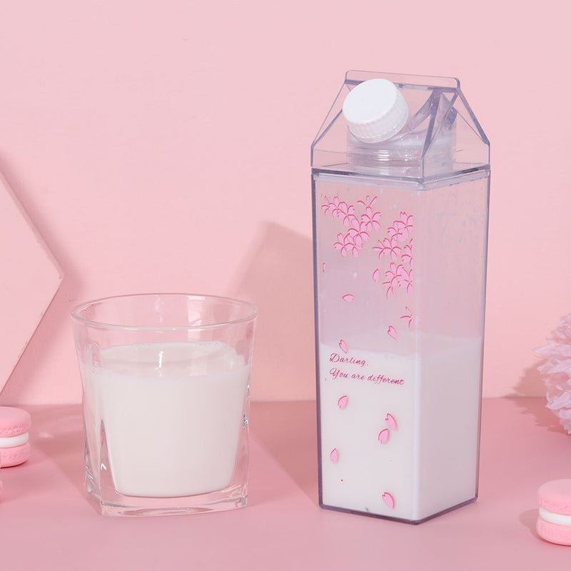 Water Drinking Transparent Milk Box Sport Water Bottle Drinking Cup Drink Jug